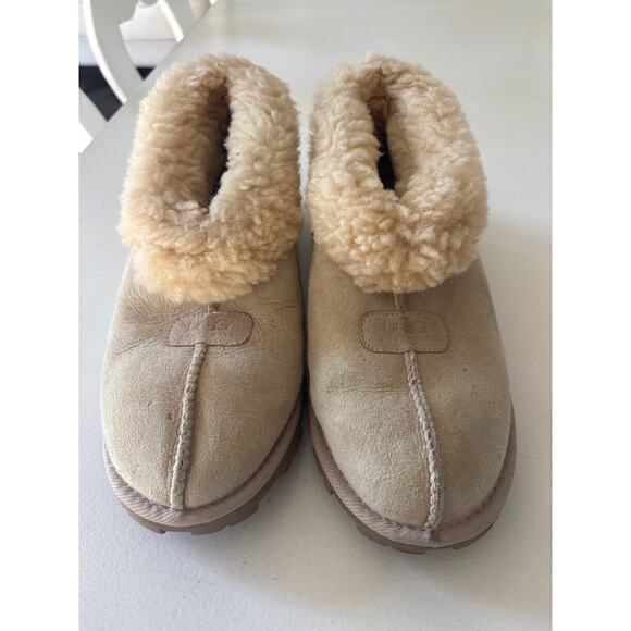 UGG Coquette slide slippers women's size 7 Sheepskin Tan suede - Picture 2 of 11